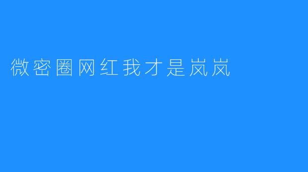 微密圈网红我才是岚岚