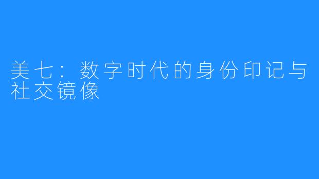 美七：数字时代的身份印记与社交镜像