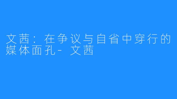 文茜：在争议与自省中穿行的媒体面孔-文茜