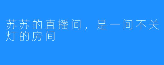 苏苏的直播间,是一间不关灯的房间